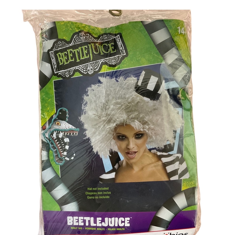 Rubies Beetlejuice Adult Wig White Frizzy Hair Halloween Costume Accessory New